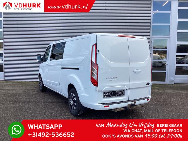 Ford TRANSIT CUSTOM 2.0 TDCI 170 pk Aut. L2 DC Dubbel Cabine/ Standkachel/ 2x Schuifdeur/ CarPlay/ Bi-Xenon/ Stoelverw./ Cruise/ Airco/ Trekhaak
