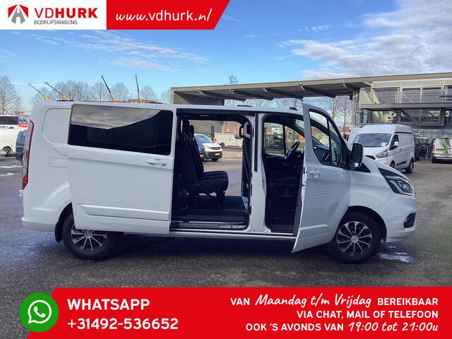 Ford TRANSIT CUSTOM 2.0 TDCI 170 pk Aut. L2 DC Dubbel Cabine/ Standkachel/ 2x Schuifdeur/ CarPlay/ Bi-Xenon/ Stoelverw./ Cruise/ Airco/ Trekhaak