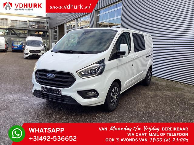 Ford TRANSIT CUSTOM 2.0 TDCI 170 pk Aut. L2 DC Dubbel Cabine/ Standkachel/ 2x Schuifdeur/ CarPlay/ Bi-Xenon/ Stoelverw./ Cruise/ Airco/ Trekhaak