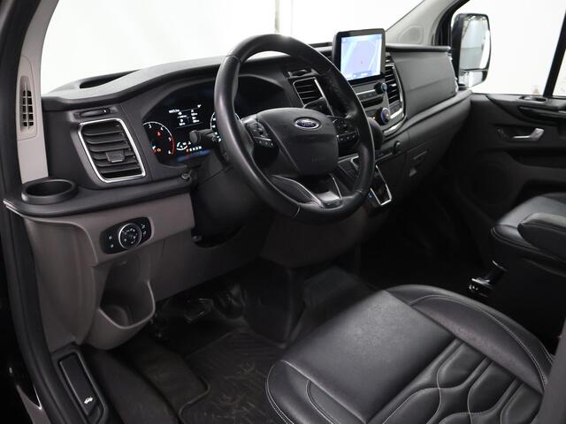 Ford TRANSIT CUSTOM 320 2.0 TDCI | Aut. | L2 H1 | Platinum | DC | Lederen bekleding | 5-zits | Navigatie | Stoelverwarming | Parkeercamera | LM Velgen | Treeplanken |