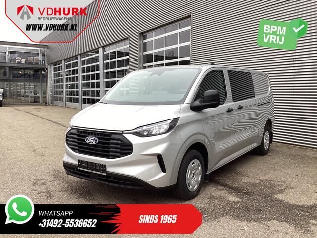 Ford TRANSIT CUSTOM 320 2.0 TDCI 150 pk L2 Trend DC Dubbel Cabine BPM VRIJ! Garantie 5J of 200.000 km/ 2xSchuifdeur/ LED/ Stoelverw./ Virtual Cockpit