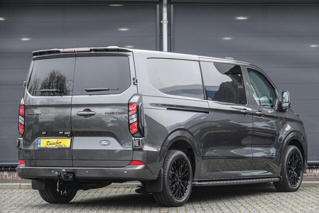 Ford TRANSIT CUSTOM L2H1 DC 170Pk Aut. | Dubbel Cabine | Limited | 360° Camera | 2xSchuifdeur | Spoilerpack | 19'' | Magnetic Grey