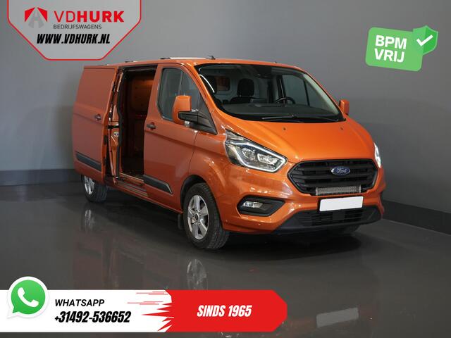 Ford TRANSIT CUSTOM 300 2.0 TDCI 130 pk Aut. L2 Limited BPM VRIJ! Bi-Xenon/ 2x Schuifdeur/ Standkachel/ Stoelverw./ Carplay/ Camera/ PDC/ LMV/ Cruise/ Trekhaak