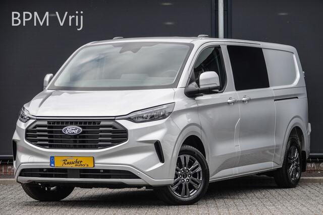 Ford TRANSIT CUSTOM L2H1 Dubbel Cabine 2.0Tdci 170Pk Aut. | Limited | 360° Camera | 2xSchuifdeur | Trekhaak | 17'' | Moondust Zilver