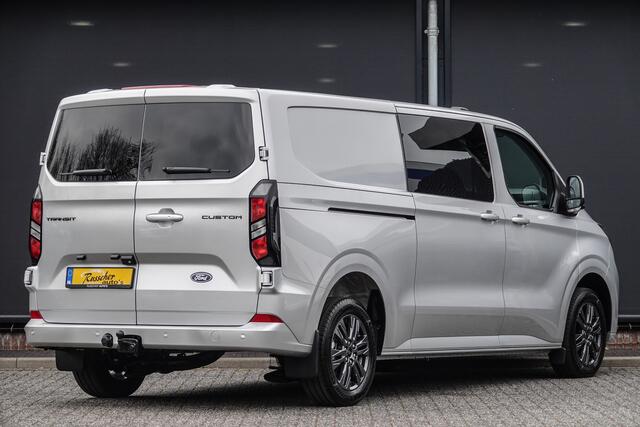 Ford TRANSIT CUSTOM L2H1 Dubbel Cabine 2.0Tdci 170Pk Aut. | Limited | 360° Camera | 2xSchuifdeur | Trekhaak | 17'' | Moondust Zilver