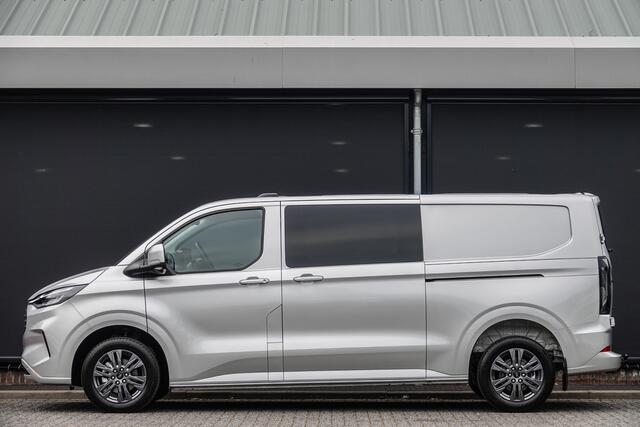Ford TRANSIT CUSTOM L2H1 Dubbel Cabine 2.0Tdci 170Pk Aut. | Limited | 360° Camera | 2xSchuifdeur | Trekhaak | 17'' | Moondust Zilver