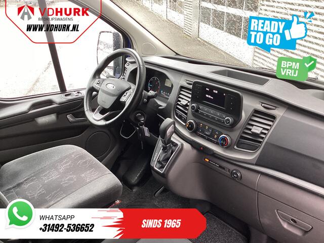 Ford TRANSIT CUSTOM 2.0 TDCI 130 pk Aut. BPM VRIJ! Ready2Go! BOTT Inrichting L+R/ Riem V.V/ Omvormer/ Gev.Stoel/ Stoelverw./ Cruise/ PDC/ Trekhaak/ Airco