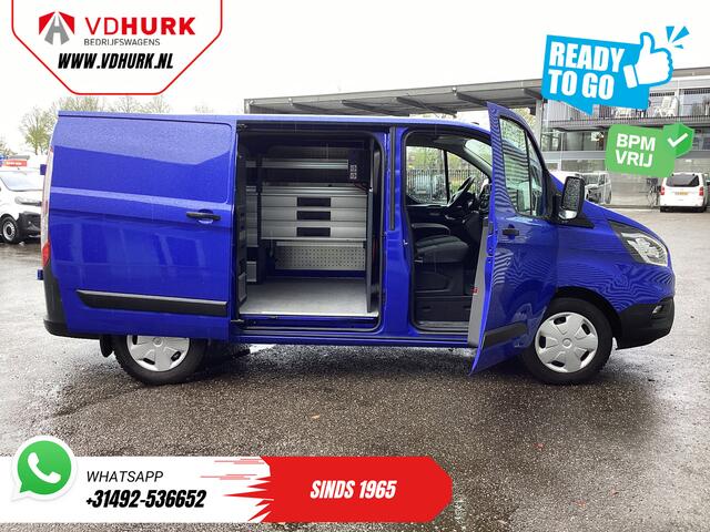 Ford TRANSIT CUSTOM 2.0 TDCI 130 pk Aut. BPM VRIJ! Ready2Go! BOTT Inrichting L+R/ Riem V.V/ Omvormer/ Gev.Stoel/ Stoelverw./ Cruise/ PDC/ Trekhaak/ Airco