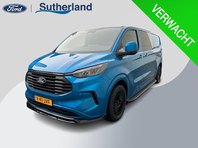 Ford TRANSIT CUSTOM 300 2.0 TDCI L2H1 Limited DC 136pk | Dubbele Cabine | Digital Aqua Blue | Trekhaak | Dubbele Schuifdeur | Bijrijdersbank | Sidesteps | Bumperpakket | Zwarte velgen | Stoelverwarming | Camera