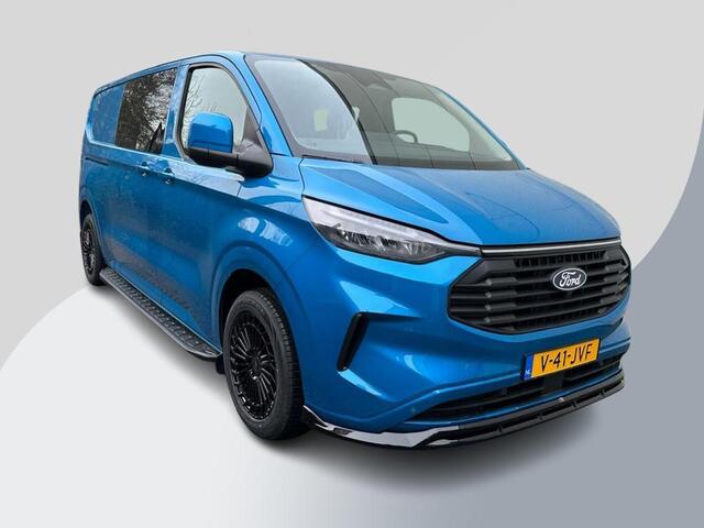 Ford TRANSIT CUSTOM 300 2.0 TDCI L2H1 Limited DC 136pk | Dubbele Cabine | Digital Aqua Blue | Trekhaak | Dubbele Schuifdeur | Bijrijdersbank | Sidesteps | Bumperpakket | Zwarte velgen | Stoelverwarming | Camera