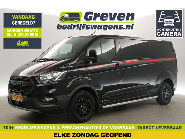 Ford TRANSIT CUSTOM 340 2.0 TDCI L2H1 TRAIL | MARGE! | Airco Camera Cruise LED Carplay Leder Navi 3 Persoons Trekhaak