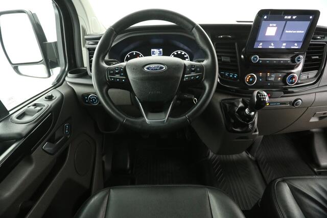 Ford TRANSIT CUSTOM 340 2.0 TDCI L2H1 TRAIL | MARGE! | Airco Camera Cruise LED Carplay Leder Navi 3 Persoons Trekhaak