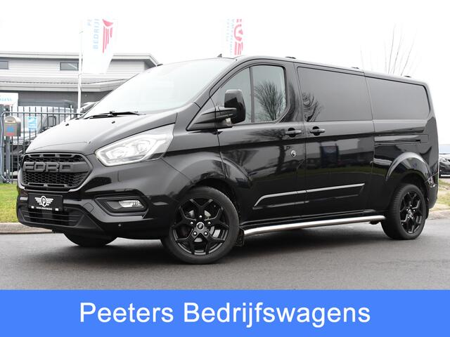 Ford TRANSIT CUSTOM 300 2.0 TDCI L2H1 DC Black Edition Camera, Adaptieve Cruise, 170Pk, Carplay, Automaat, Leder, Multimedia, Sensoren, 2 x Schuifdeur, UNIEK!