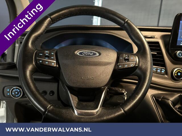 Ford TRANSIT CUSTOM 2.0 TDCI 130pk L2H1 Inrichting Euro6 Airco | Camera | LED | Apple Carplay | Android Auto | 2800kg Trekhaak Cruisecontrol, Parkeersensoren, Verwarmde voorruit, Bijrijdersbank