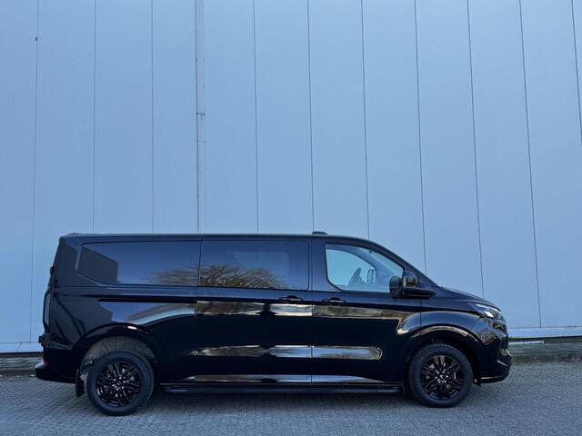 Ford TRANSIT CUSTOM 320 2.5 PHEV L2H1 Black Platinum DUBBEL CABINE | 2250 KG AHW | 1100 KG Laadvermogen | Lederen Bekleding | Stoel-Stoel | Privacy Glass |