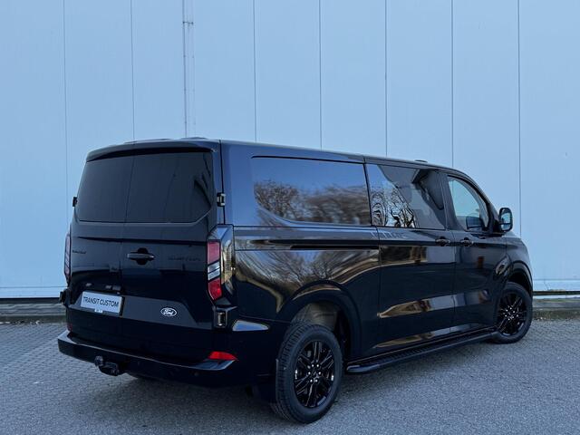 Ford TRANSIT CUSTOM 320 2.5 PHEV L2H1 Black Platinum DUBBEL CABINE | 2250 KG AHW | 1100 KG Laadvermogen | Lederen Bekleding | Stoel-Stoel | Privacy Glass |