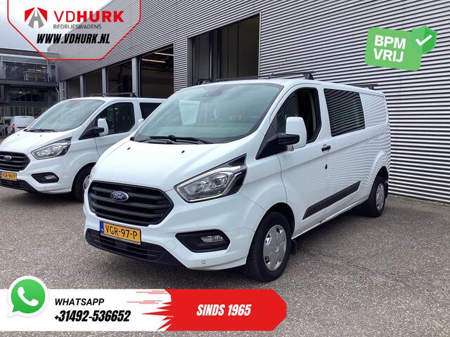 Ford TRANSIT CUSTOM 2.0 TDCI L2 Trend DC Dubbel Cabine BPM VRIJ! Stoelverw./ Carplay/ 2.7t Trekverm./ Navi/ PDC/ Cruise