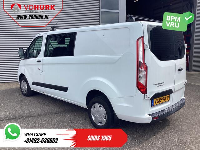 Ford TRANSIT CUSTOM 2.0 TDCI L2 Trend DC Dubbel Cabine BPM VRIJ! NL Auto/ Stoelverw./ Carplay/ 2.7t Trekverm./ Navi/ PDC/ Cruise