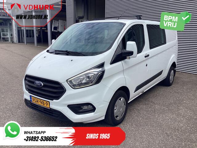 Ford TRANSIT CUSTOM 2.0 TDCI L2 Trend DC Dubbel Cabine BPM VRIJ! NL Auto/ Stoelverw./ Carplay/ 2.7t Trekverm./ Navi/ PDC/ Cruise
