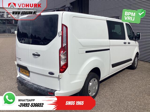 Ford TRANSIT CUSTOM 2.0 TDCI L2 Trend DC Dubbel Cabine BPM VRIJ! NL Auto/ Stoelverw./ Carplay/ 2.7t Trekverm./ Navi/ PDC/ Cruise