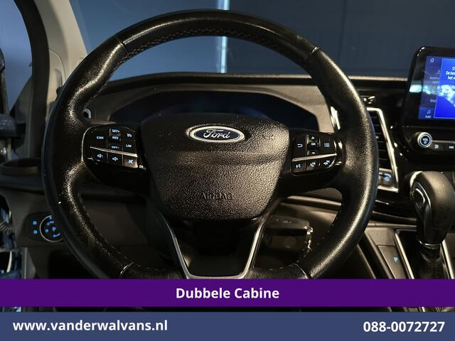 Ford TRANSIT CUSTOM 2.0 TDCI 170pk Automaat L2H1 Dubbele cabine Limited Euro6 Airco | 2x Zijdeur | Navigatie | Xenon Camera, Cruiscontrol, 5-zits, LED, LM Velgen, Trekhaak, Sidebars, Stoelverwarming, Verwarmde voorruit, Parkeersensoren