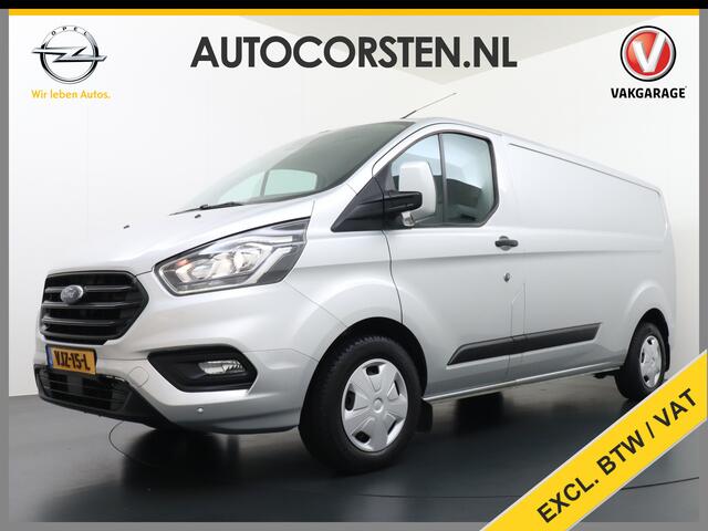 Ford TRANSIT CUSTOM 300 2.0TDCI 130PK AUTOMAAT L2H1 3-Persoons Trekhaak Camera Cruise Control DAB Pdc Trend Schuifdeur Betonplex vloer Lat om Lat Wandbetimmering 1.750KG Trekgewicht Euro 6