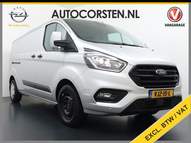 Ford TRANSIT CUSTOM 300 2.0TDCI 130PK AUTOMAAT L2H1 3-Persoons Trekhaak Camera Cruise Control DAB Pdc Trend Schuifdeur Betonplex vloer Lat om Lat Wandbetimmering 1.750KG Trekgewicht Euro 6