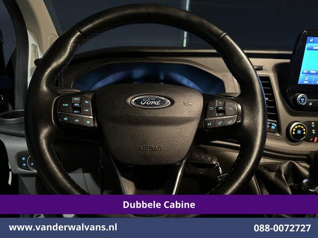 Ford TRANSIT CUSTOM 2.0 TDCI 131pk L2H1 Dubbele Cabine Euro6 Airco | 2x zijdeur | Navigatie Apple Carplay, Android Auto, LED, Cruisecontrol, Parkeersensoren, Stoelverwarming, 5-Zits