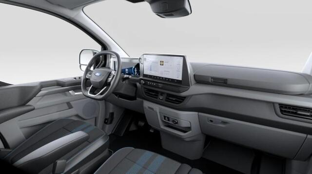 Ford TRANSIT CUSTOM E-Transit 320 L2H1 Sport 65 kWh 218pk | Ford Voorraad | Dubbele zijschuifdeur | Grote middenconsole | Trekhaakvoorbereiding | Centrale dubbele vergrendeling | 19 inch lichtmetalen Sport velgen | Driver Assistance Pack Premium | Verwarmbaar stuurwiel | 2 A