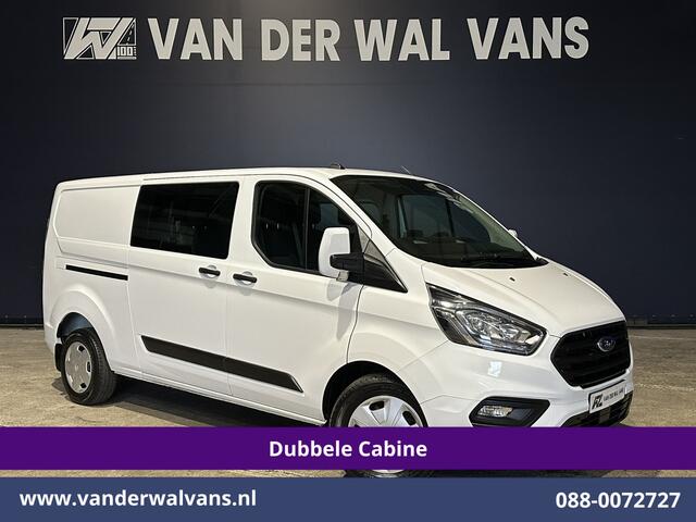 Ford TRANSIT CUSTOM 2.0 TDCI 131pk L2H1 Dubbele Cabine Euro6 Airco | 6-Zits | Navigatie | LED | Apple Carplay | Cruisecontrol Android Auto, Parkeersensoren, Stoelverwarming, Verwarmde voorruit, 2800kg trekvermogen