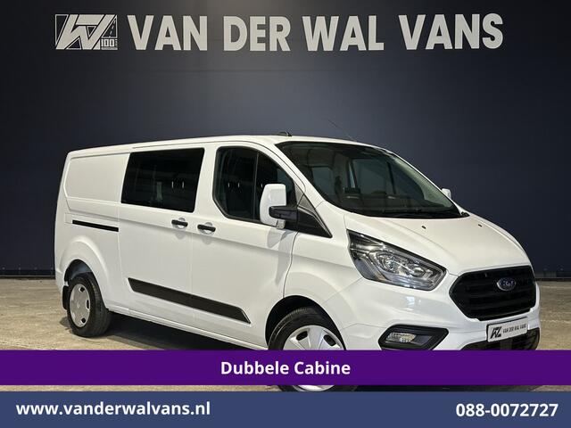 Ford TRANSIT CUSTOM 2.0 TDCI 131pk L2H1 Dubbele Cabine Euro6 Airco | 6-Zits | Navigatie | LED | Apple Carplay | Cruisecontrol Android Auto, Parkeersensoren, Stoelverwarming, Verwarmde voorruit, 2800kg trekvermogen