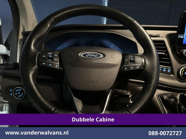 Ford TRANSIT CUSTOM 2.0 TDCI 131pk L2H1 Dubbele Cabine Euro6 Airco | 6-Zits | Navigatie | LED | Apple Carplay | Cruisecontrol Android Auto, Parkeersensoren, Stoelverwarming, Verwarmde voorruit, 2800kg trekvermogen