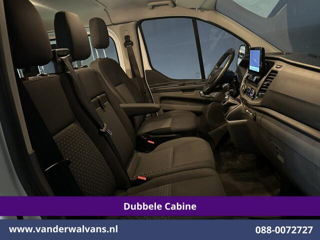 Ford TRANSIT CUSTOM 2.0 TDCI 131pk L2H1 Dubbele Cabine Euro6 Airco | 6-Zits | Navigatie | LED | Apple Carplay | Cruisecontrol Android Auto, Parkeersensoren, Stoelverwarming, Verwarmde voorruit, 2800kg trekvermogen