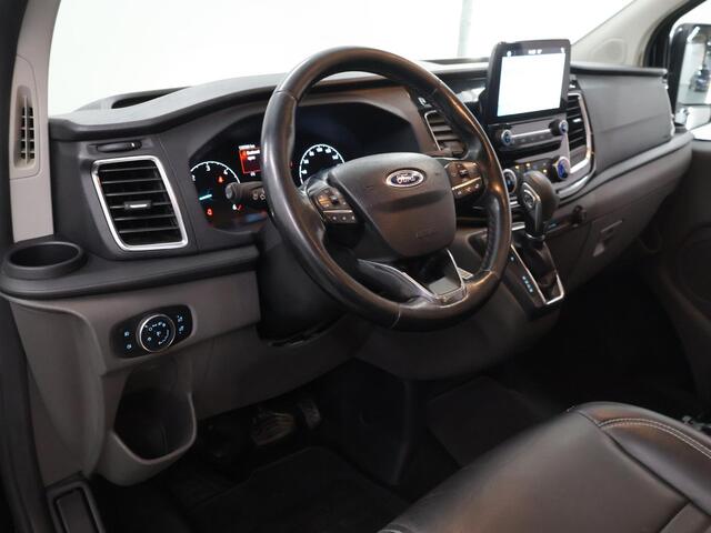 Ford TRANSIT CUSTOM 300 2.0 TDCI | L2 H1 | LIMITED | DUBBEL CABINE | AUT. | LEDEREN BEKLEDING | CAMERA | ADAPTIEVE CRUISE | STOELVERWARMING | NAVIGATIE | BI-XENON | 2X ZIJSCHUIFDEUR | AGATE BLACK METALLIC