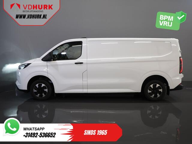 Ford TRANSIT CUSTOM E-Transit Trend L2 65 kWh 330 km WLTP Garantie t/m 2030/ LED/ Snellader/ 2.3t Trekverm./ Stuurverw./ Stoelverw./ Carplay/ Climate/ Camera/ PDC/ Cruise