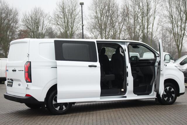 Ford TRANSIT CUSTOM E-Transit 320 L2H1 Trend 65 kWh 218pk DC Automaat | Trekgewicht 2300kg | L+R Zijdeur | Keyless | Carplay/Android | Stoel+Stuurvwer. | Lease 771,- p/m