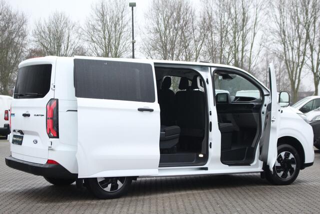 Ford TRANSIT CUSTOM E-Transit 320 L1H1 Kombi | 9 persoons | Trend | 65kWh | 160kW/218pk | Trekgewicht 2300kg | Camera | Carplay/Android | Cruise | Lease 806,- p/m