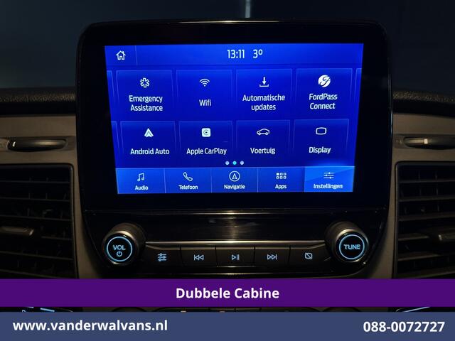 Ford TRANSIT CUSTOM 2.0 TDCI 131pk L2H1 Dubbele Cabine Euro6 Airco | 6-Zits | Navigatie | LED | Apple Carplay | Cruisecontrol Android Auto, Parkeersensoren, Stoelverwarming, Verwarmde voorruit, 2800kg trekvermogen