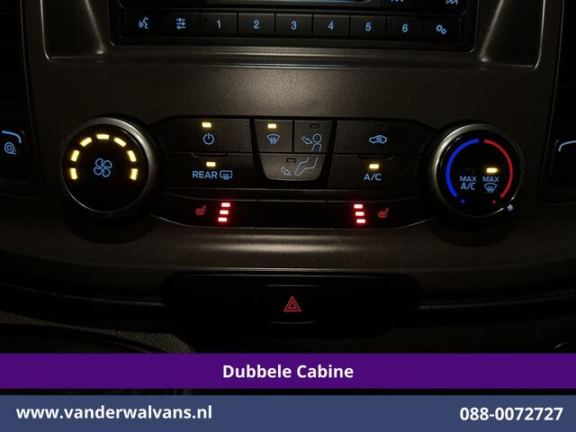 Ford TRANSIT CUSTOM 2.0 TDCI 131pk L2H1 Dubbele Cabine Euro6 Airco | 6-Zits | LED | Cruisecontrol | 2800kg trekhaak Parkeersensoren, Stoelverwarming