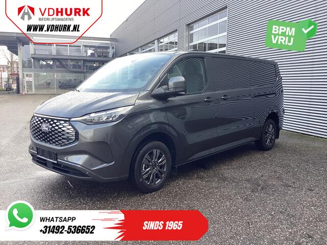 Ford TRANSIT CUSTOM E-Transit 340 71 kWh 218 pk 340 km WLTP L2 Limited 2x Elek.Schuif/ 2.3t Trekverm./ Snellader/ Matrix LED/ B&O/ Adapt.Cruise/ Standkachel/ Carplay/ 360 Camera