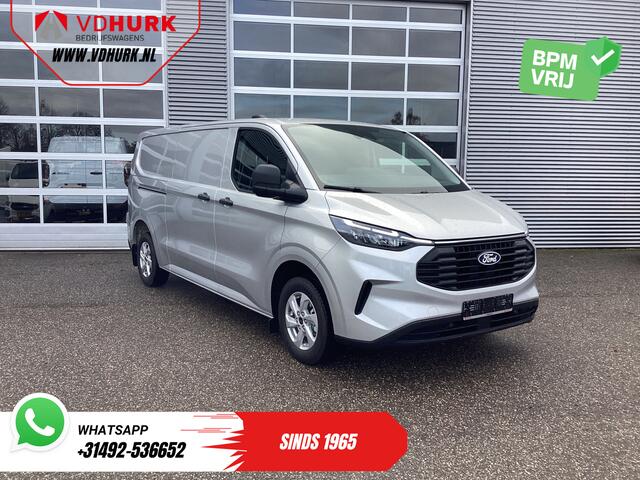 Ford TRANSIT CUSTOM 320 2.0 TDCI 136 pk L2 Trend Garantie 11-29'/ LED/ Stoelverw/ Afn.Trekhaak/ Stuurverw/ Carplay/ Camera/ Climate/ PDC/ LMV/ Cruise
