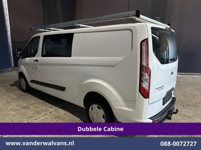 Ford TRANSIT CUSTOM 2.0 TDCI 131pk L2H1 Dubbele Cabine Inrichting Euro6 Airco | 5-Zits | Imperiaal | 2800kg Trekhaak | LED Cruisecontrol, Stoelverwarming, Parkeersensoren, Achterklep