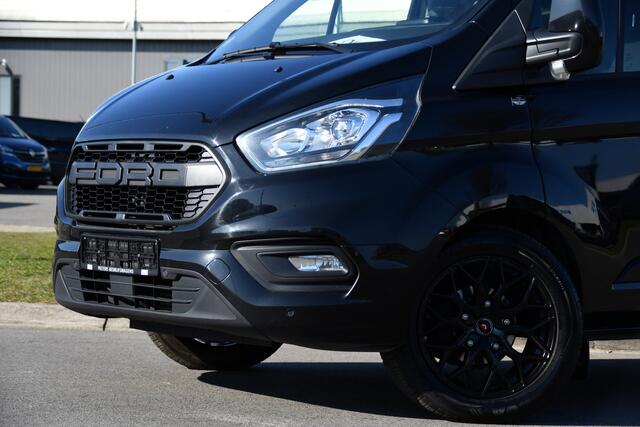 Ford TRANSIT CUSTOM 320 2.0 TDCI L2H1 Limited DC Black Edition Camera, Cruise, Carplay, 130pk, Stoelverwarming, 2 x Schuifdeur, Trekhaak, Multimedia, Automaat, Uniek!
