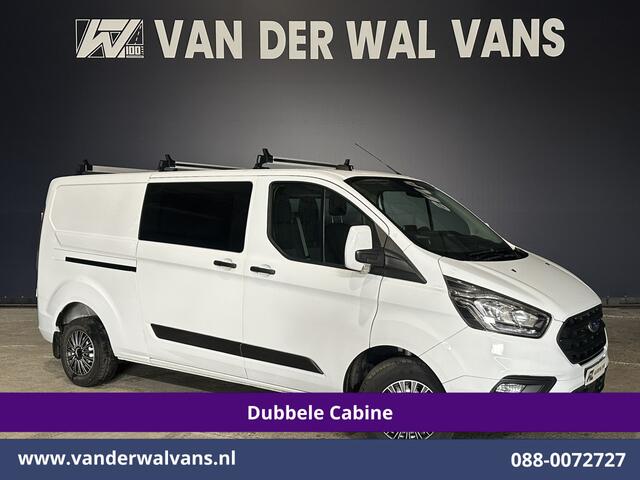Ford TRANSIT CUSTOM 2.0 TDCI 130pk L2H1 Dubbele Cabine Euro6 Airco | 6-Zits | Camera | LED | Cruisecontrol | Trekhaak Android Auto, Verwarmde voorruit, Stoelverwarming, Parkeersensoren, Dakdragers