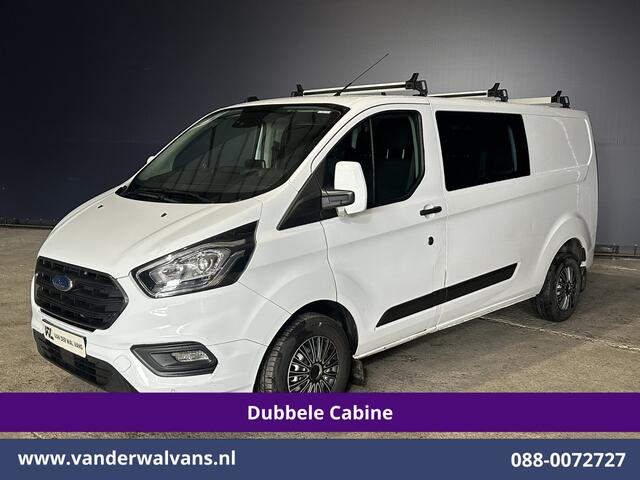 Ford TRANSIT CUSTOM 2.0 TDCI 130pk L2H1 Dubbele Cabine Euro6 Airco | 6-Zits | Camera | LED | Cruisecontrol | Trekhaak Android Auto, Verwarmde voorruit, Stoelverwarming, Parkeersensoren, Dakdragers