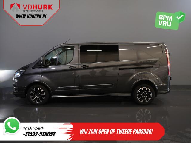 Ford TRANSIT CUSTOM 2.0 TDCI 185 pk L2 Sport DC Dubbel cabine/ NL Auto/ Bi-Xenon/ 2xSchuifdeur/ 2.8t Trekverm./ Carplay/ Stoelverw./ Airco/ Navi/ Cruise/ Camera/ LMV/ PDC
