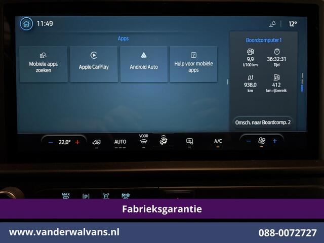 Ford TRANSIT CUSTOM 2.0 TDCI 136pk L2H1 Fabrieksgarantie Euro6 Airco | Camera | Apple Carplay | LED Cruisecontrol, Androids Auto, Verwarmde Voorruit, Parkeersensoren, Bijrijdersbank, 2800kg trekvermogen