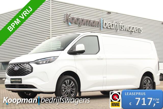 Ford TRANSIT CUSTOM E-Transit 320 L2H1 Limited | 65kWh | 160kW/218pk | Trekhaak 2300kg | Pro-Power | Camera | Carplay/Android | Cruise | Lease 717,- p/m