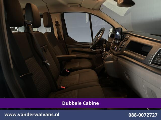 Ford TRANSIT CUSTOM 2.0 TDCI 131pk L2H1 Dubbele Cabine Euro6 Airco | 6-zits | Camera | LED | 2800kg Trekhaak | LM Velgen | Cruisecontrol, Android Auto, Verwarmde Voorruit, Parkeersensoren, Bijrijdersbank