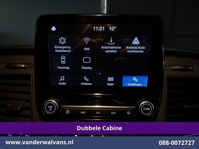 Ford TRANSIT CUSTOM 2.0 TDCI 131pk L2H1 Dubbele Cabine Euro6 Airco | 6-zits | Camera | LED | 2800kg Trekhaak | LM Velgen | Cruisecontrol, Android Auto, Verwarmde Voorruit, Parkeersensoren, Bijrijdersbank